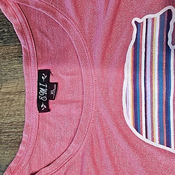 Oswald's Bear Ranch Women's XL Pink 3/4 sleeve top - Picture 3 of 9